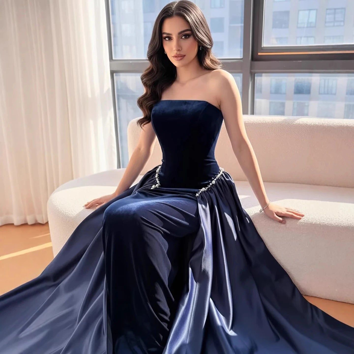 Serena Gown - Navy Blue