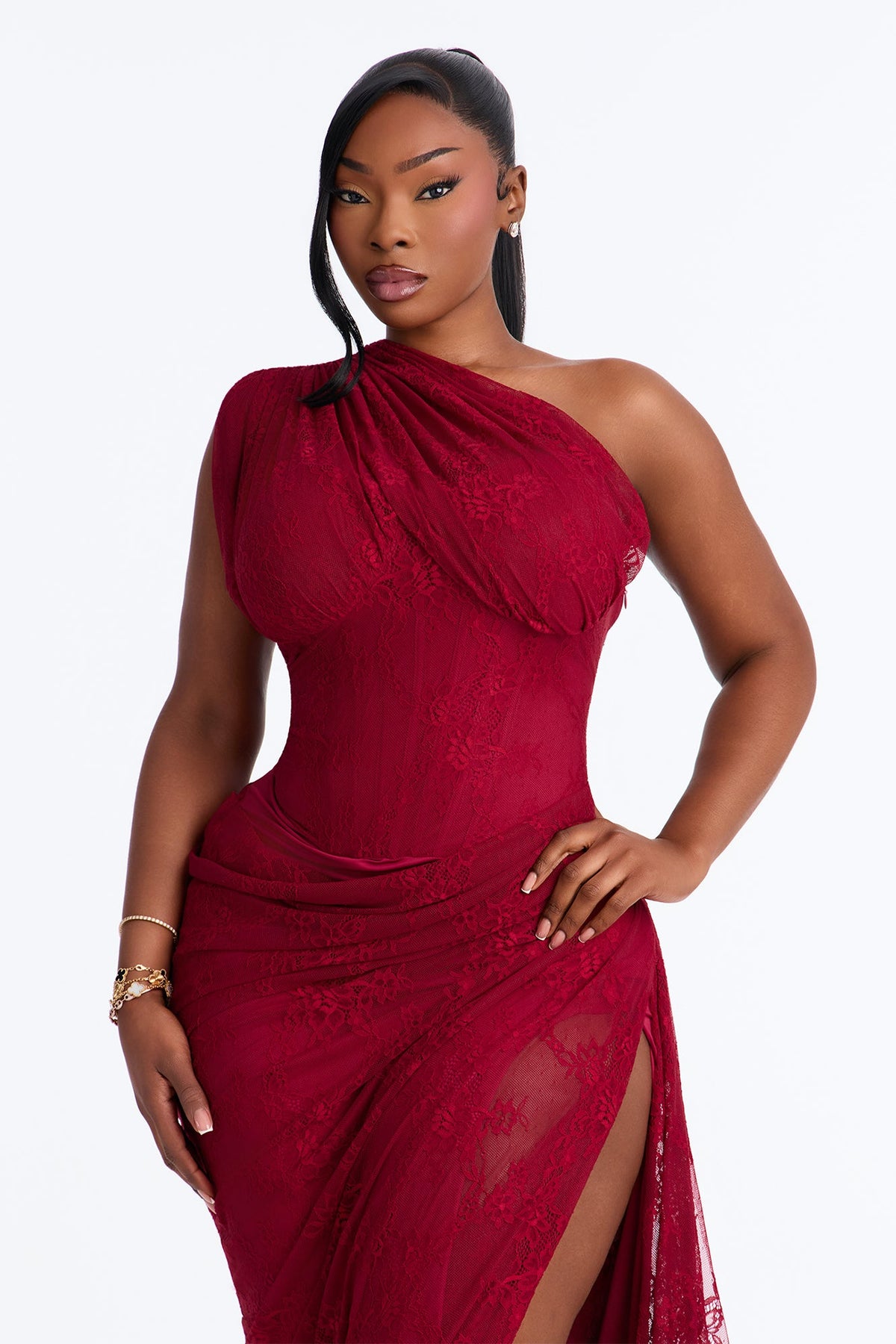 Valentina Lace Maxi Dress - Wine