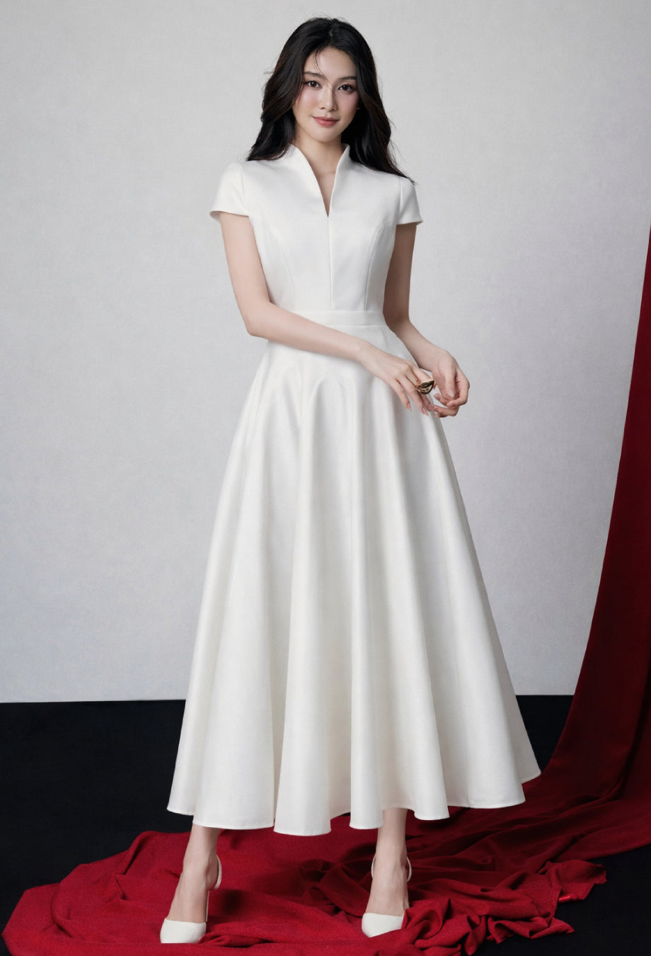 Betty Midi Dress - White