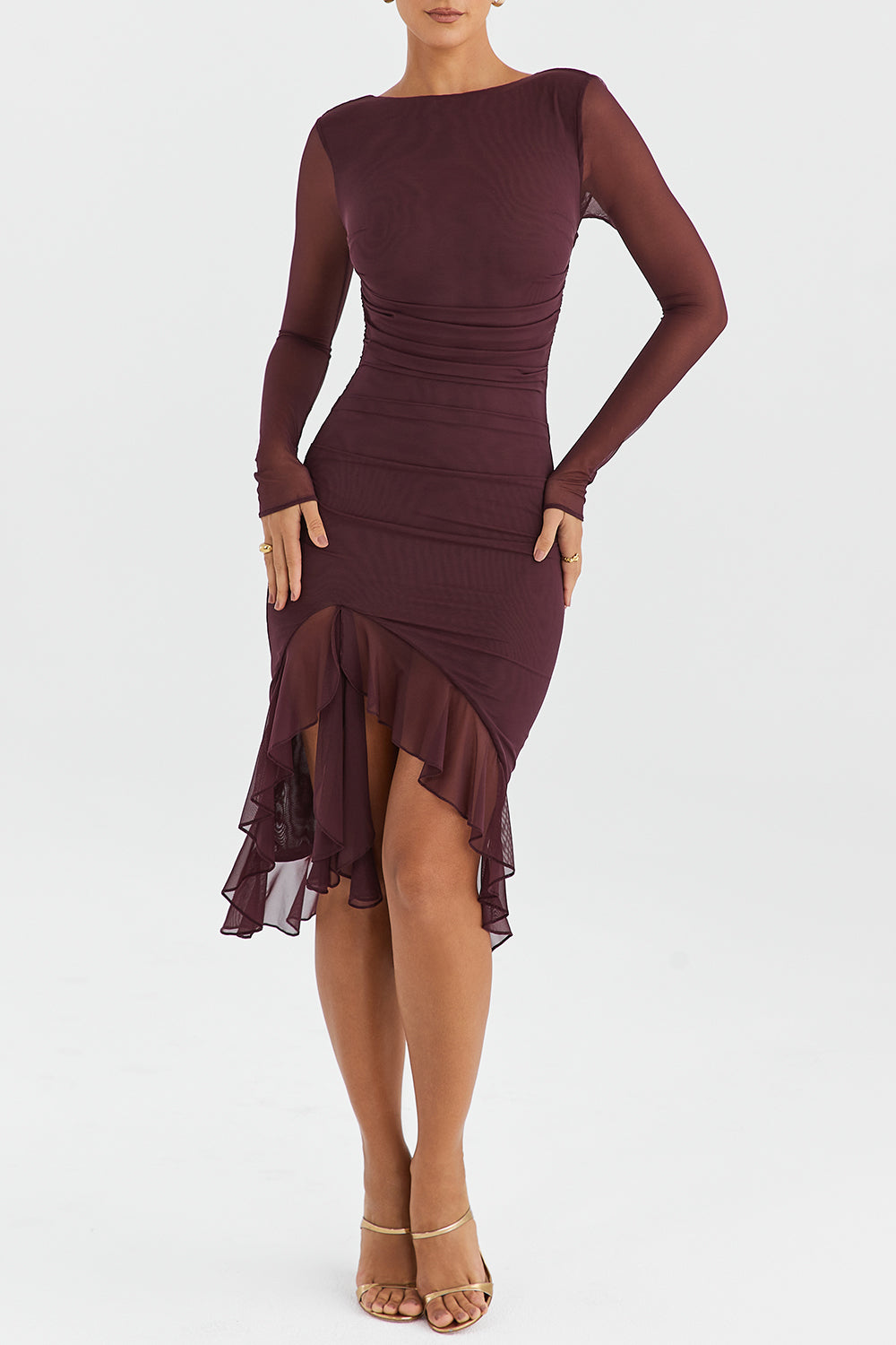 Merida Midi Dress - Wine