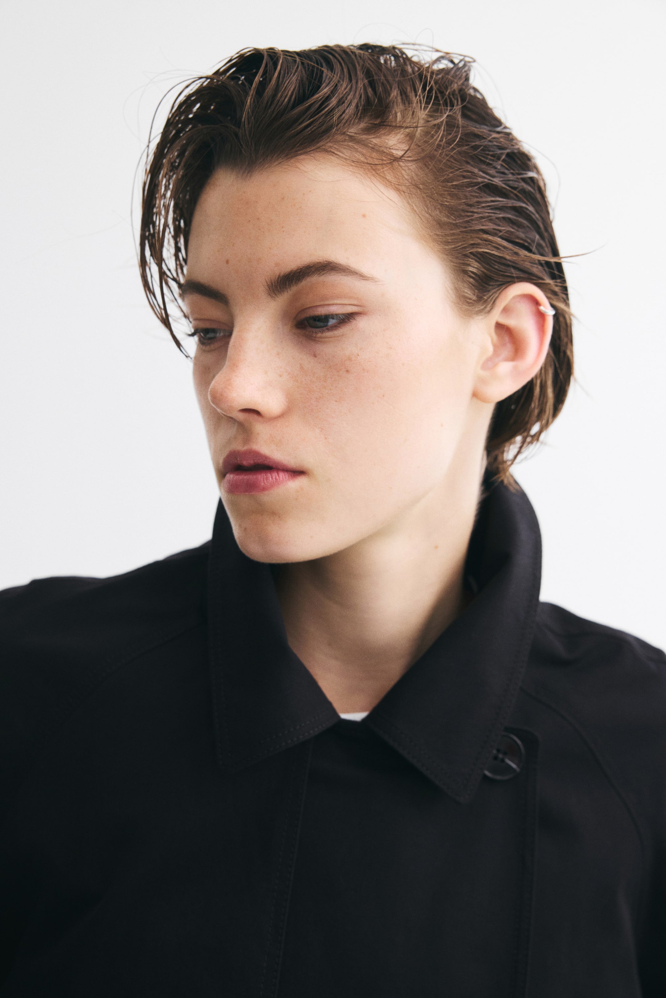 Ribbon Trench Coat - Black