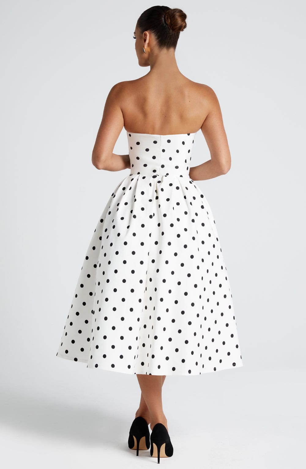 Adeline Midi Dress - Black Polka Dot