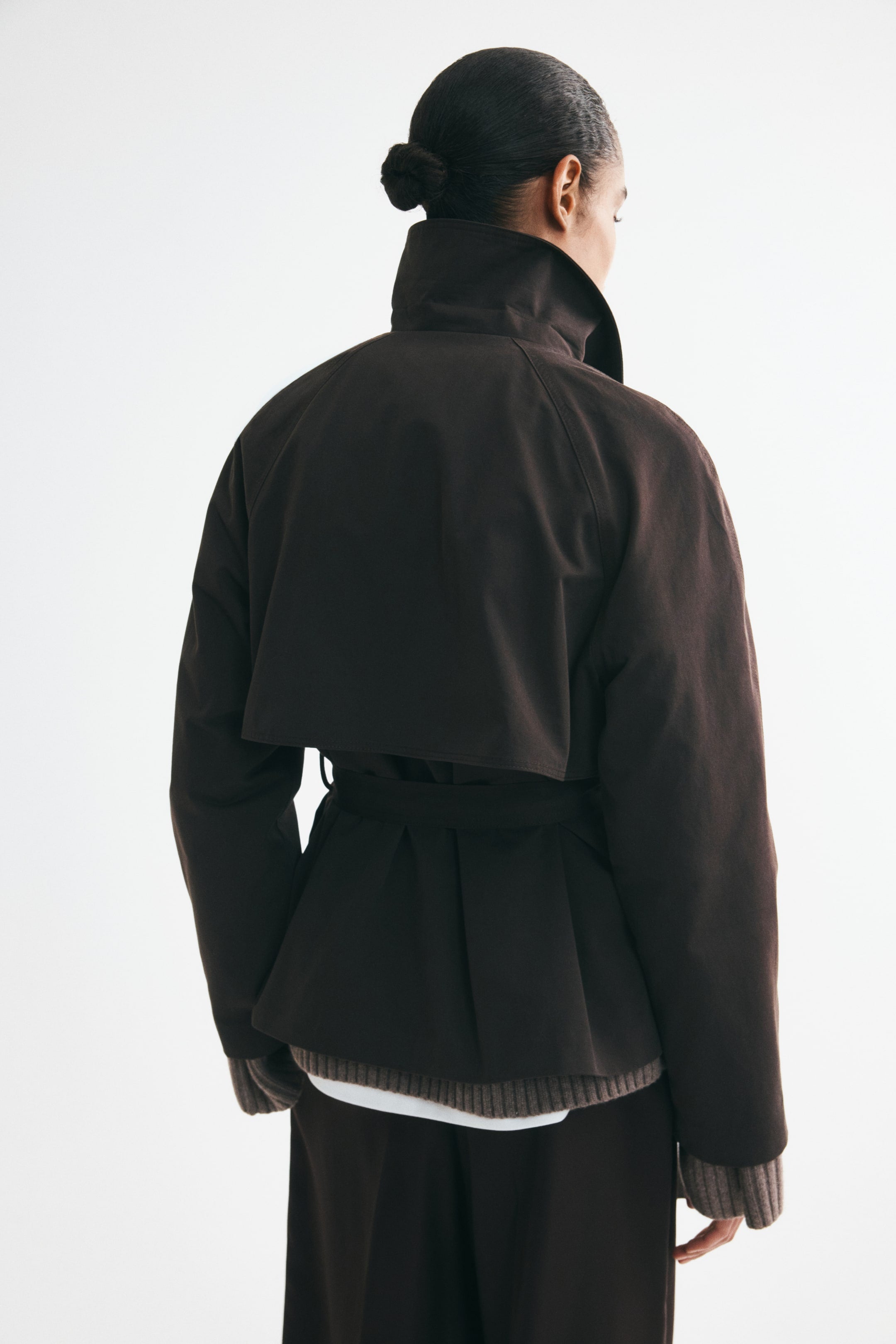 Ribbon Trench Coat - Dark Brown