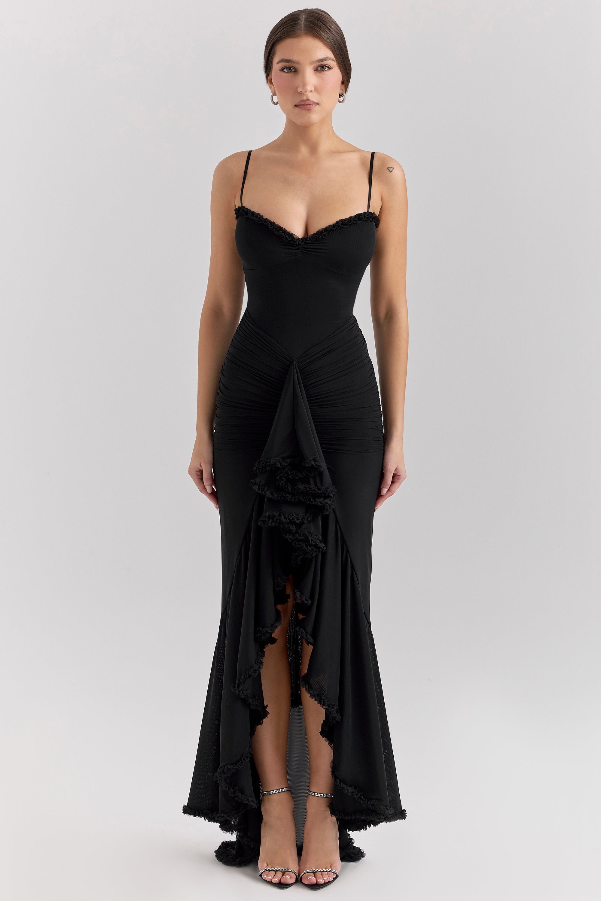 Rosamund Maxi Dress - Black Mesh