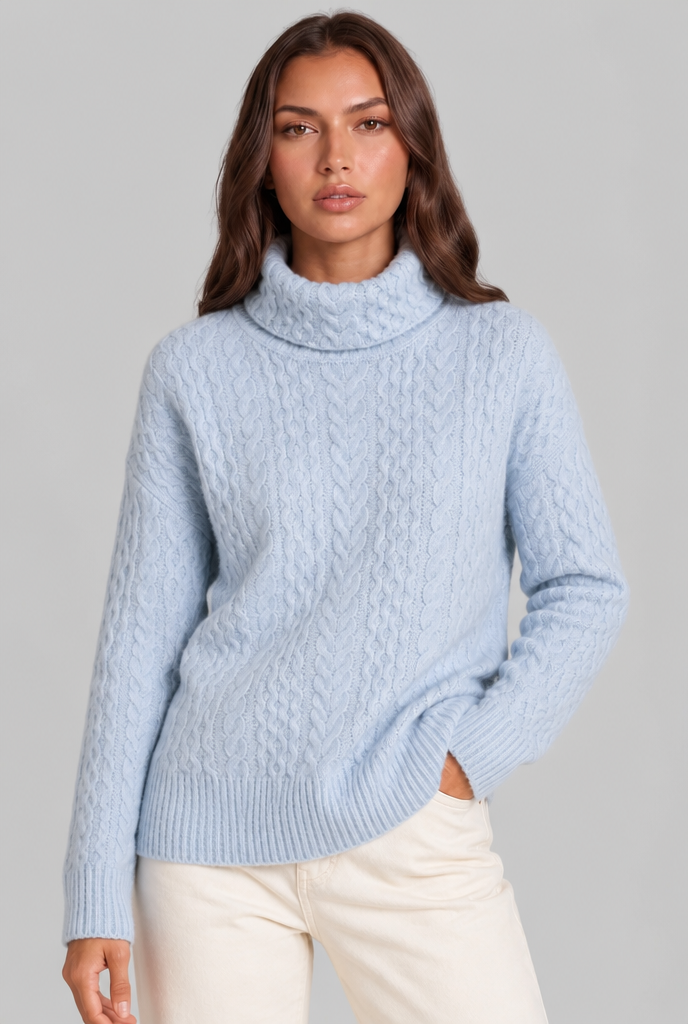 Cable Knit Turtleneck Sweater