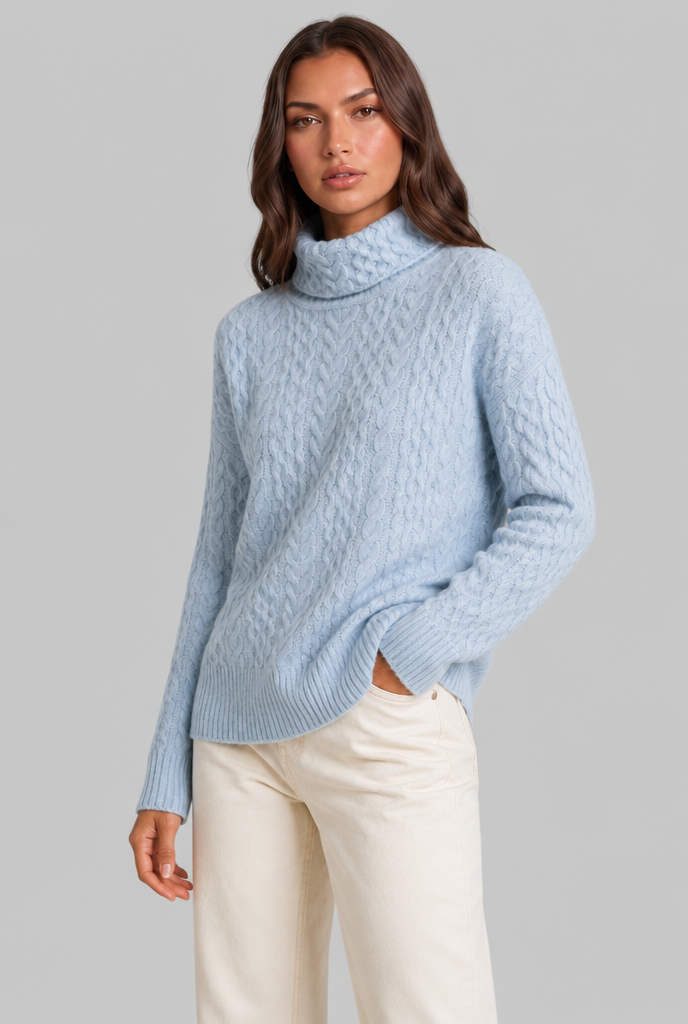 Cable Knit Turtleneck Sweater