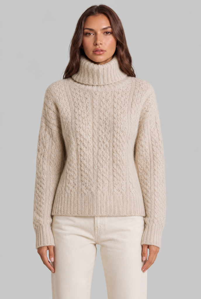 Cable Knit Turtleneck Sweater