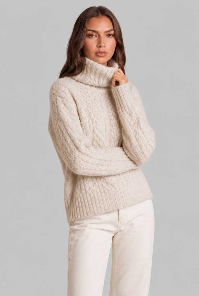 Cable Knit Turtleneck Sweater
