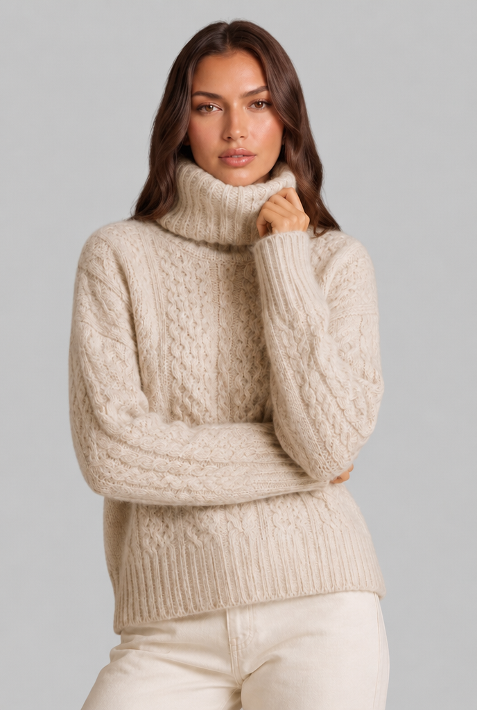 Cable Knit Turtleneck Sweater