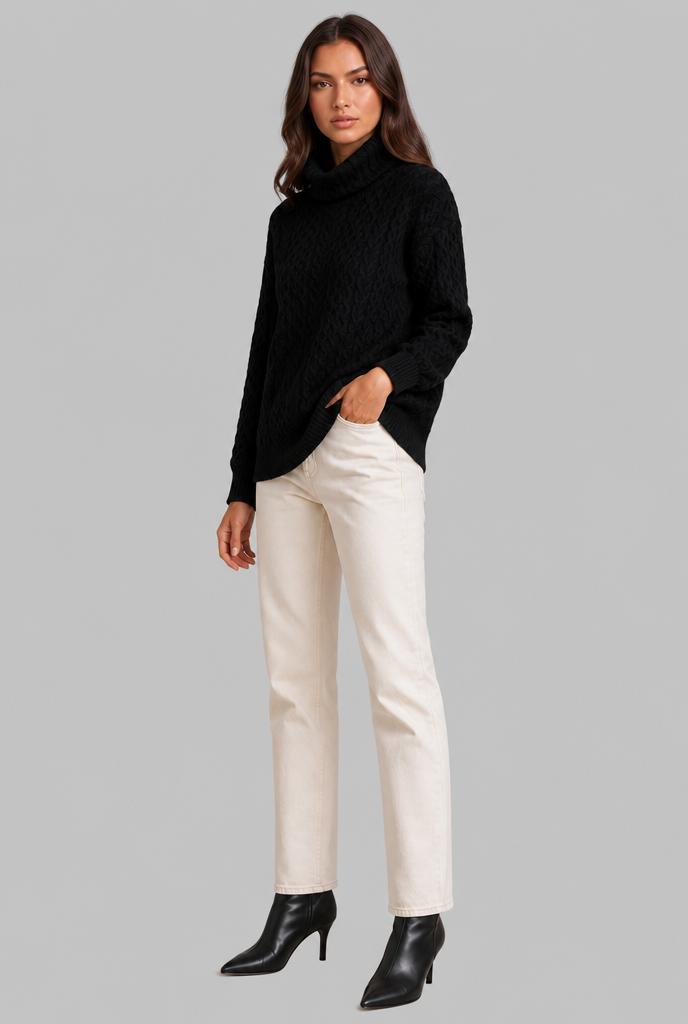 Cable Knit Turtleneck Sweater