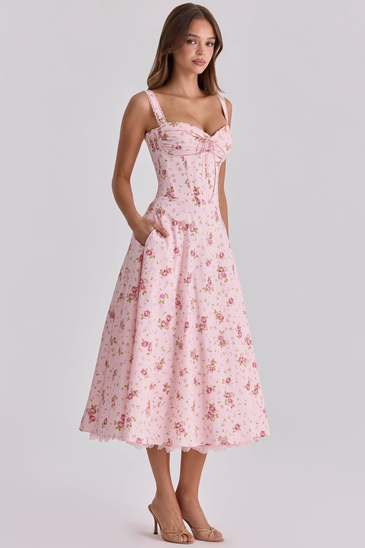 Camille Midi Dress - Vintage Rose