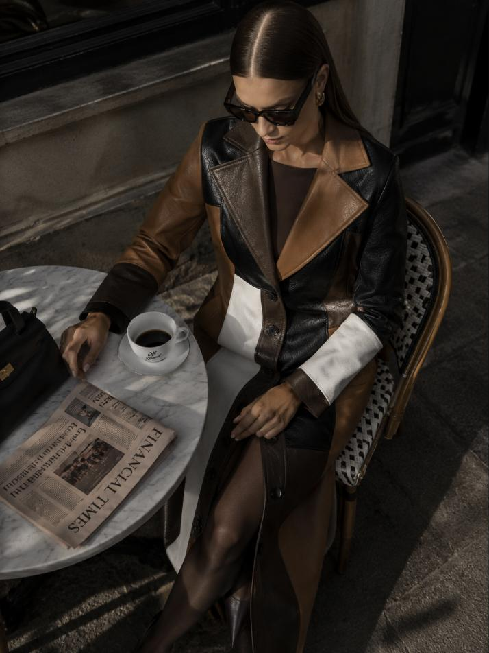 Rosaline Leather Coat pin 1