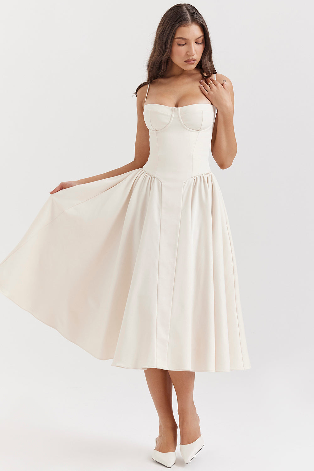 Beatrix Midi Dress - Vintage Cream