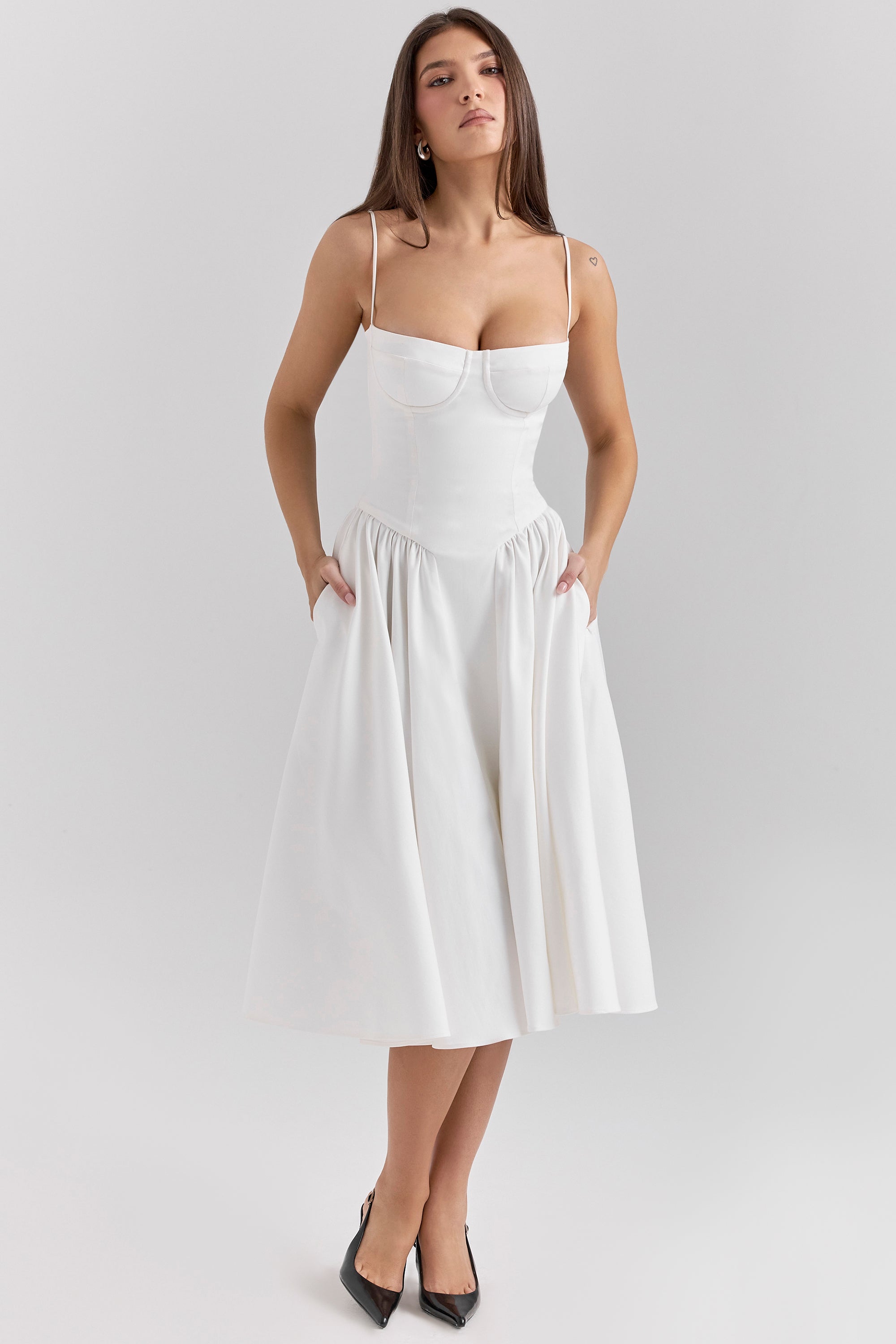 Marguerite Midi Dress - White