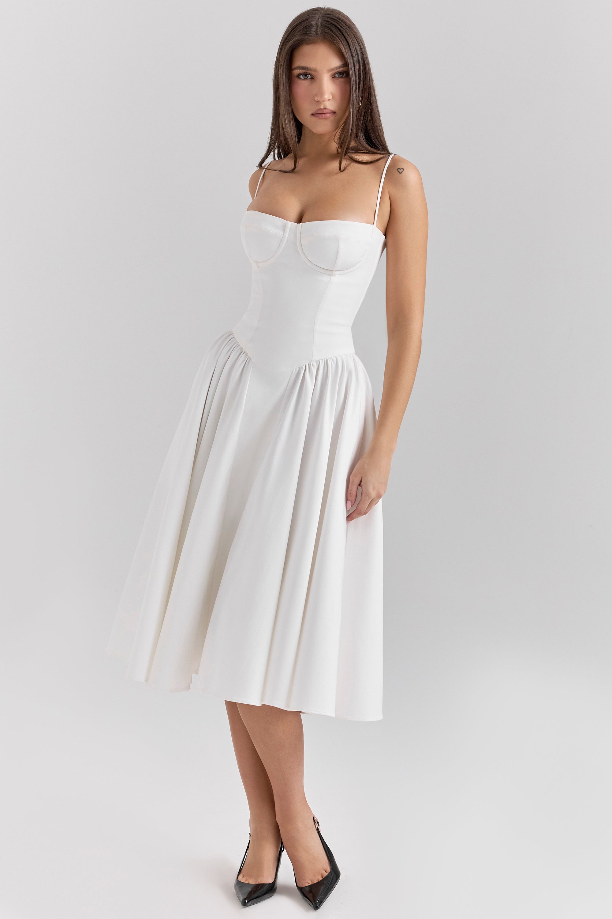 Marguerite Midi Dress - White