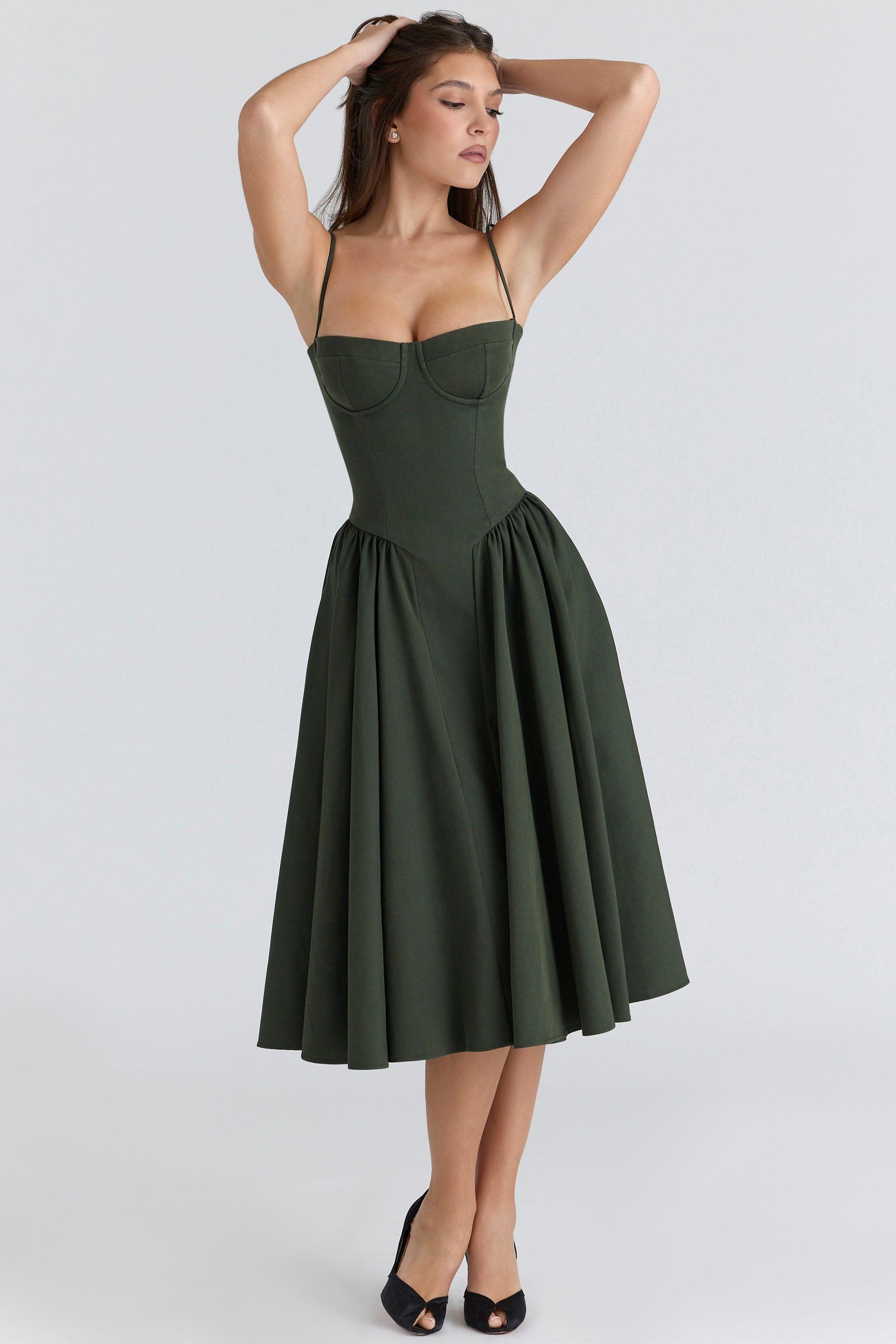 Marguerite Midi Dress - Emerald Green