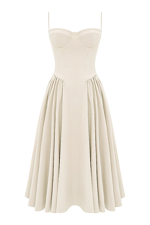 Beatrix Midi Dress - Vintage Cream