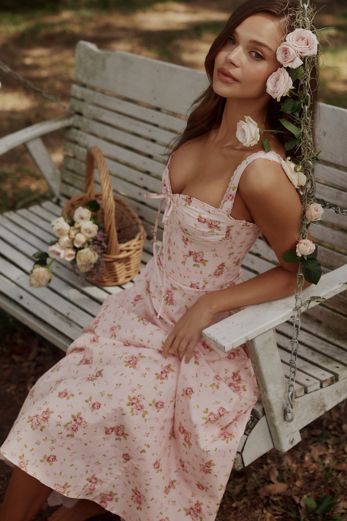 Camille Midi Dress - Vintage Rose