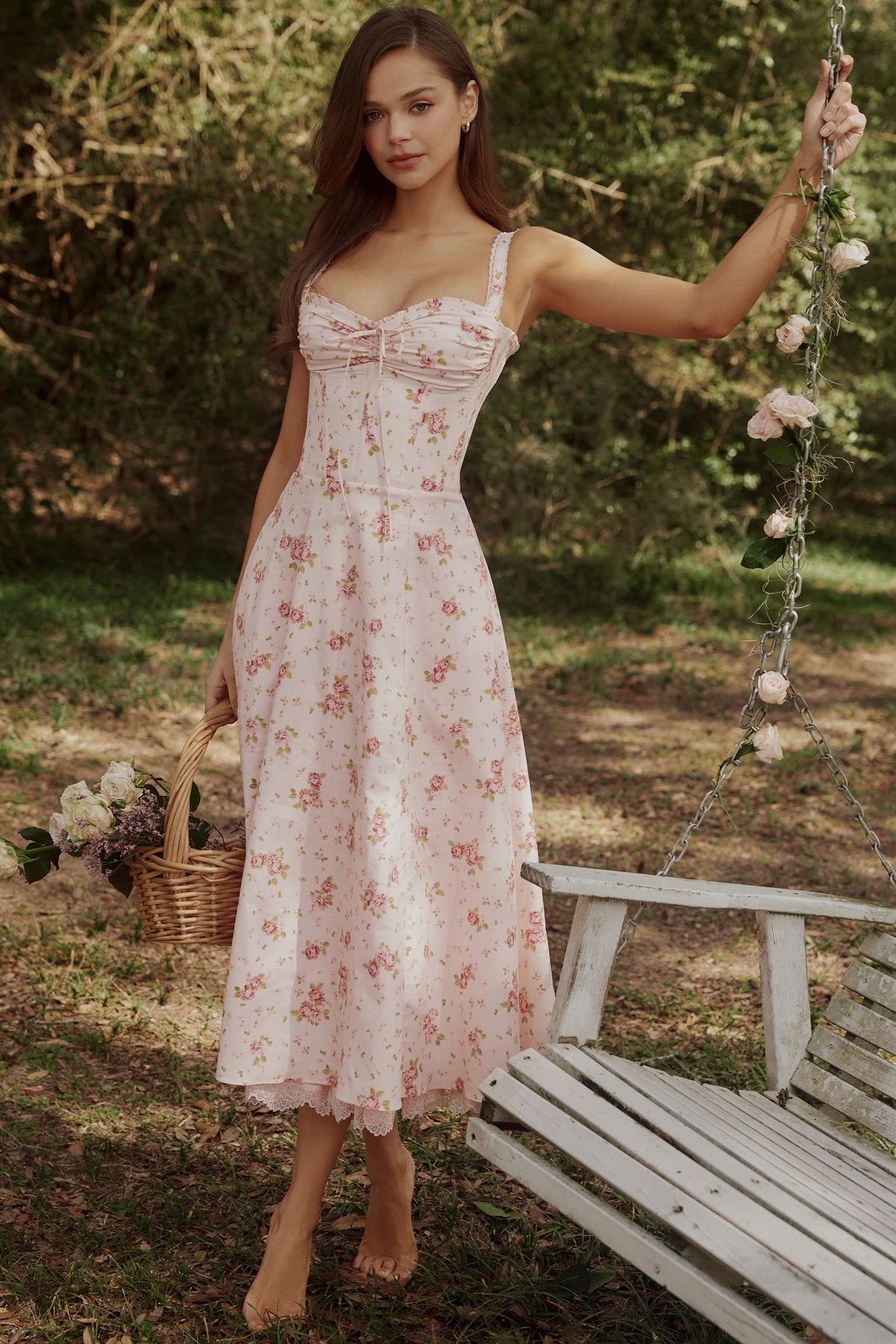 Camille Midi Dress - Vintage Rose
