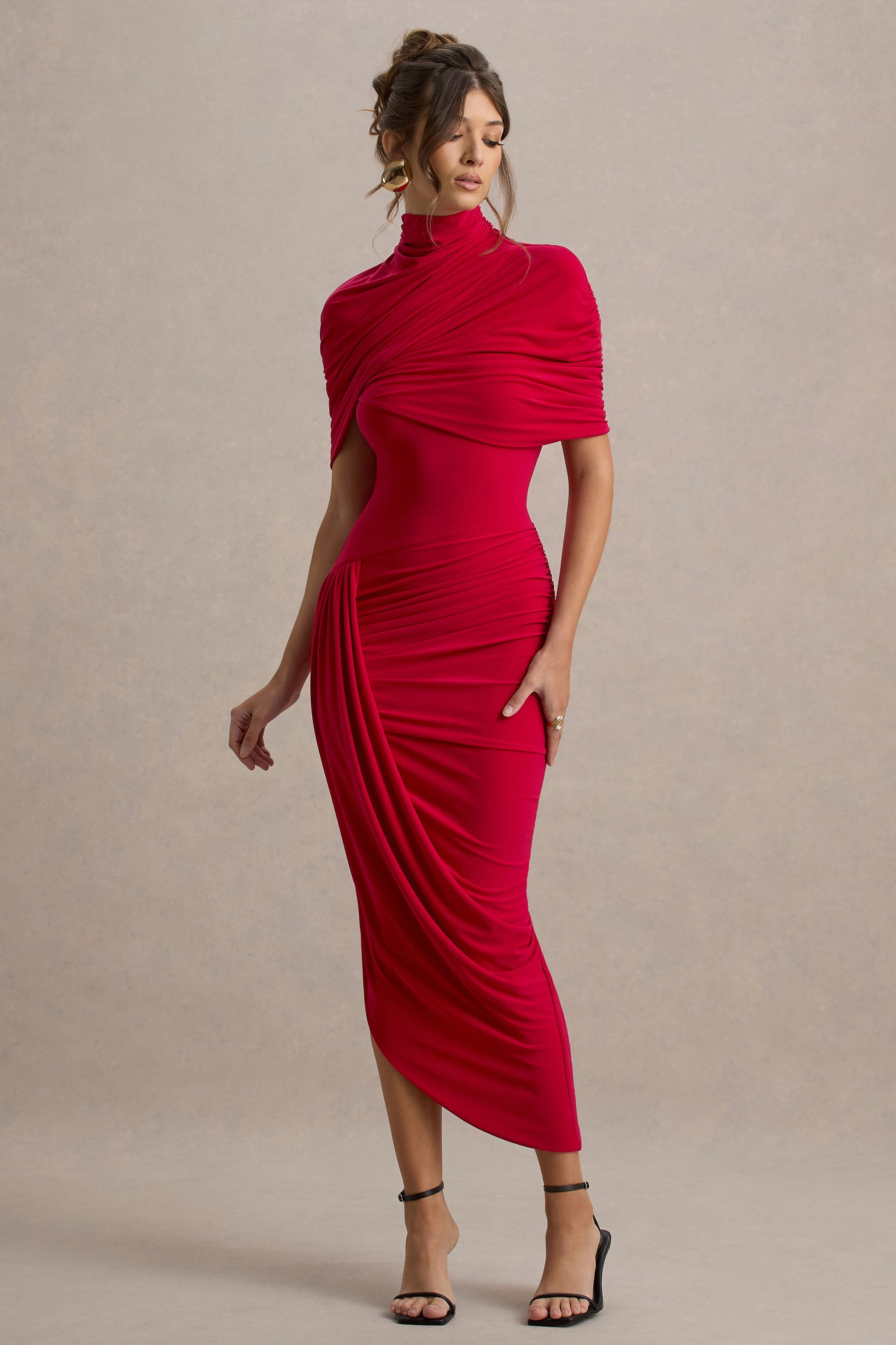 Enchant Midi Dress - Red