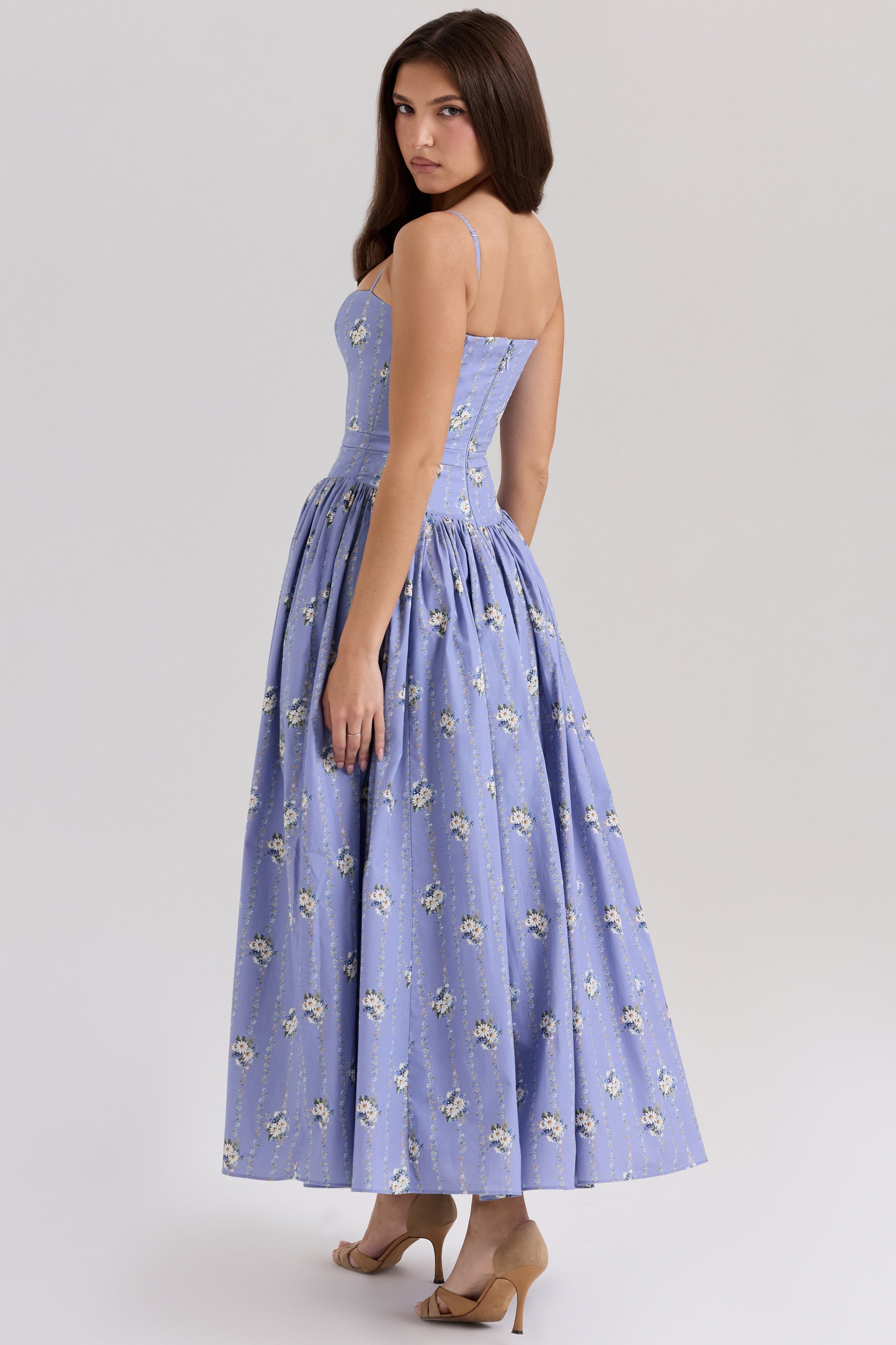 Ysabella Midi Dress - Blue Daisy