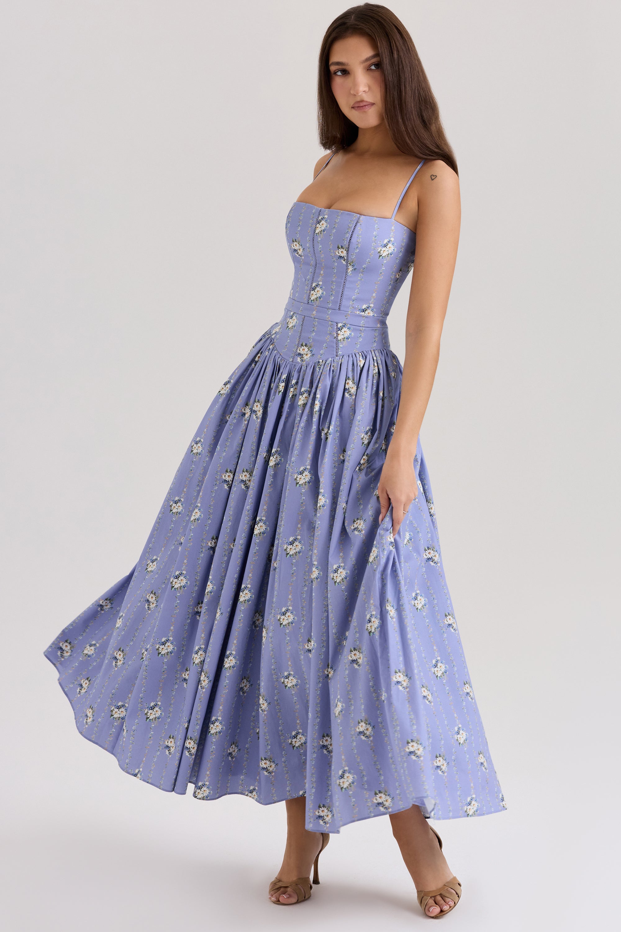 Ysabella Midi Dress - Blue Daisy