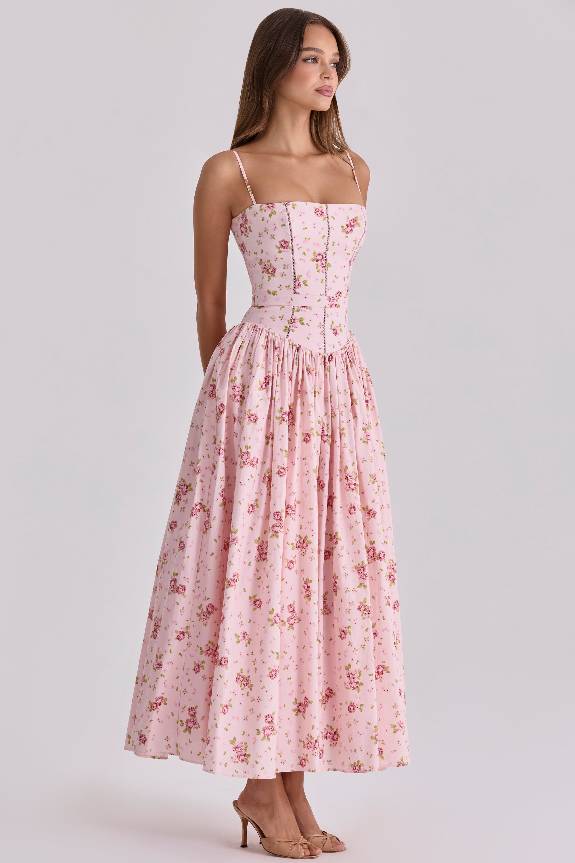Ysabella Midi Dress - Pink Vintage Rose